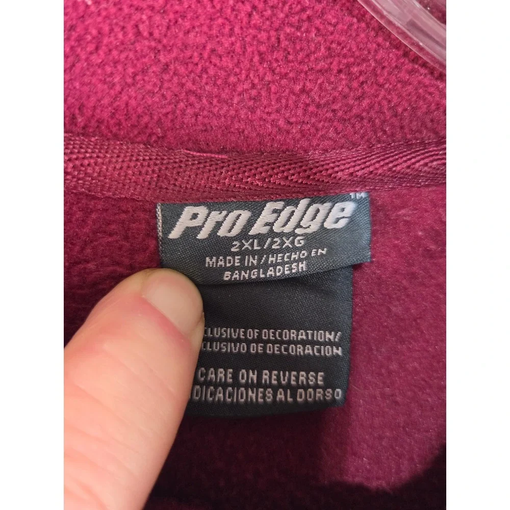 Pro Edge Virginia Tech Hokies Fleece Quarter Zip Pullover Maroon Mens 2XL VT